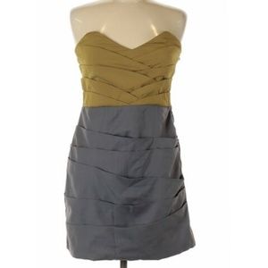 Anthropologie Esley Green Layered Strapless Dress